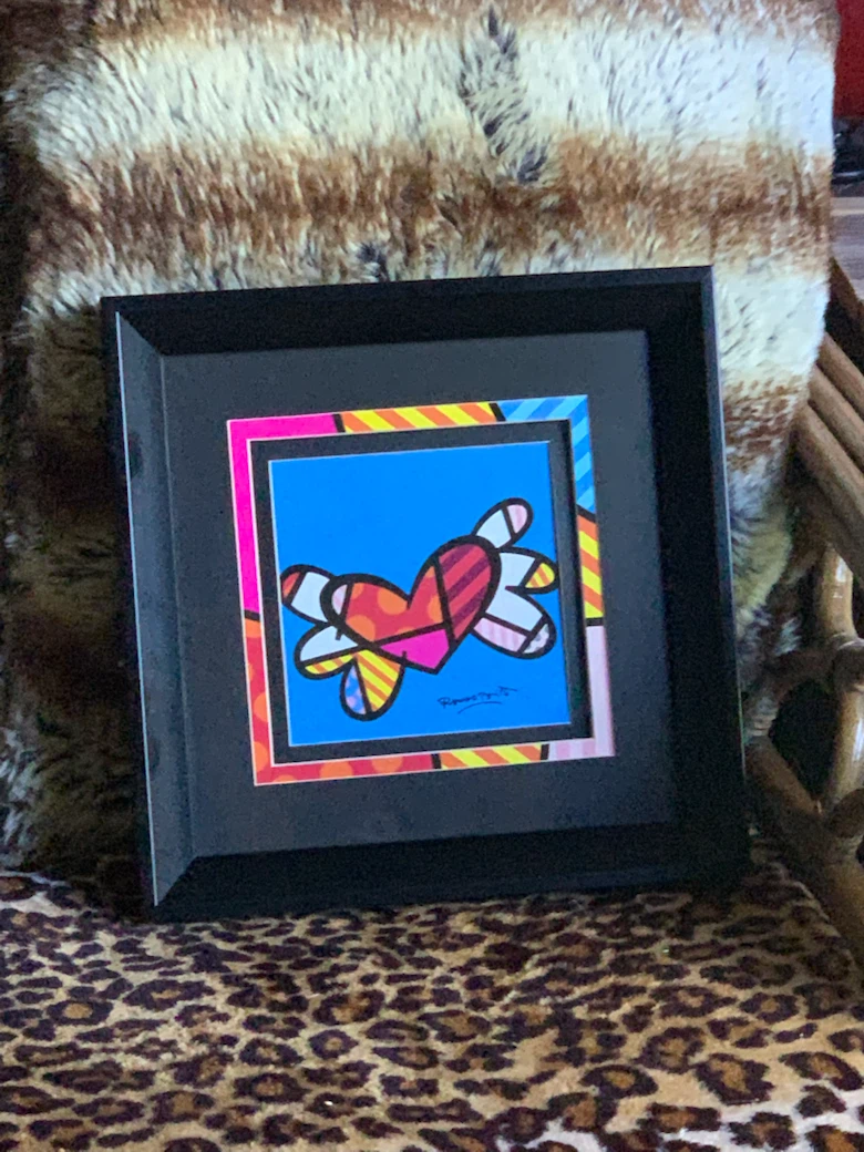 X2 Romero Britto Framed Heart Art Prints - photo 2