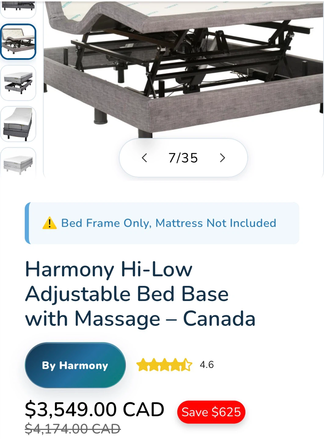 Harmony Hi-Low Adjustable Bed Base - photo 2