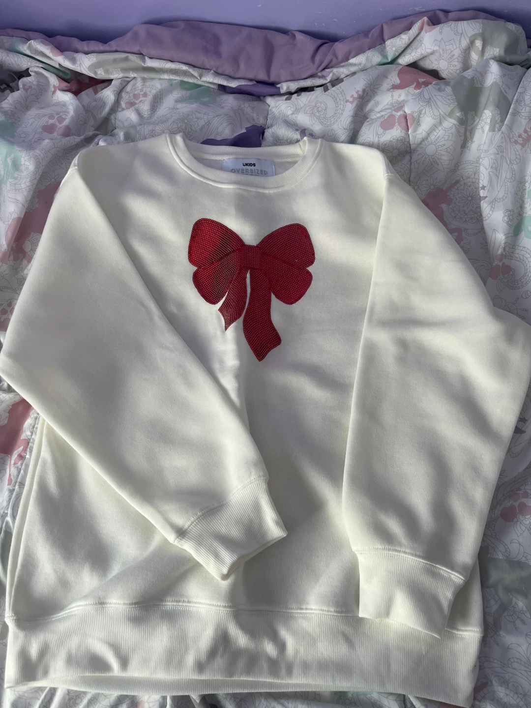 Urban Kids Oversized Crewneck Sweatshirt with Bow - L/G