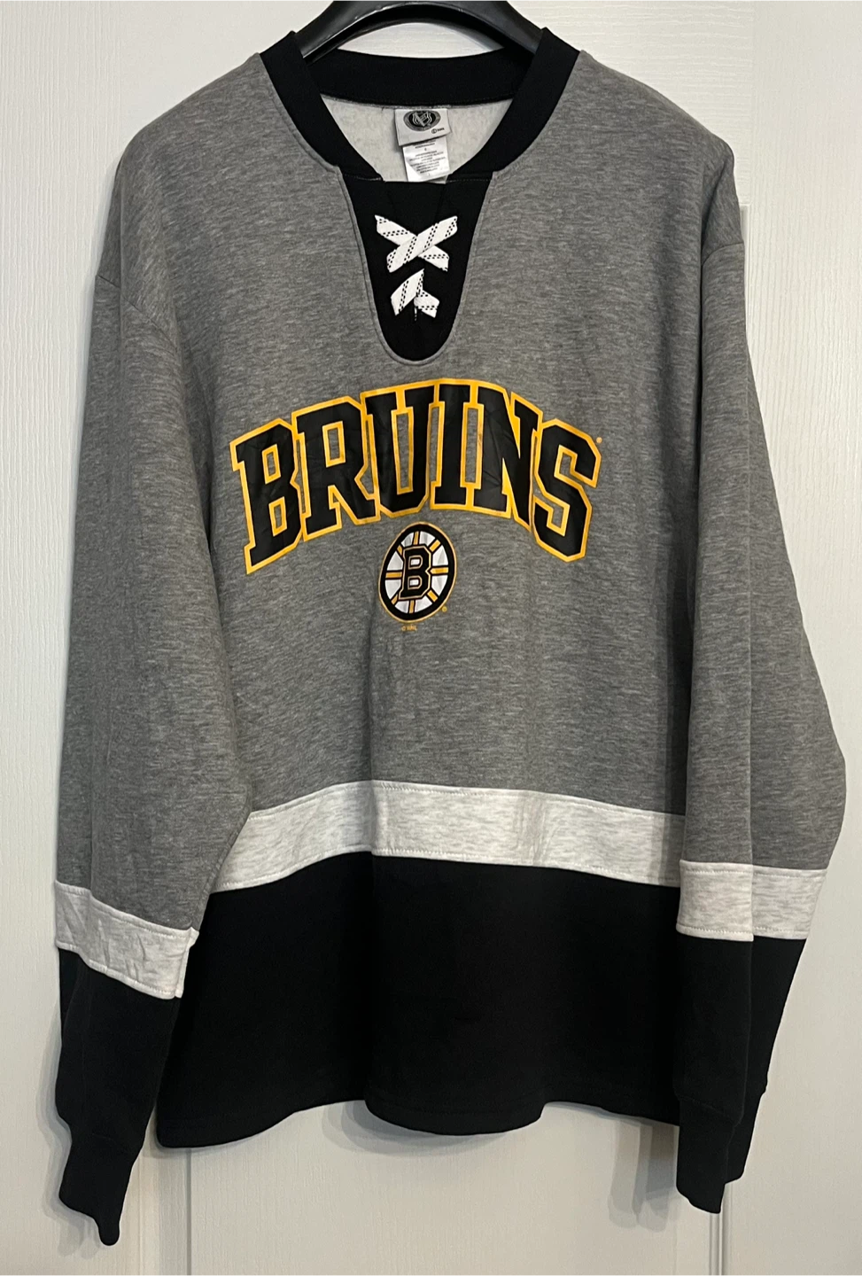 Boston Bruins NHL Hockey Lace Up Sweatshirt