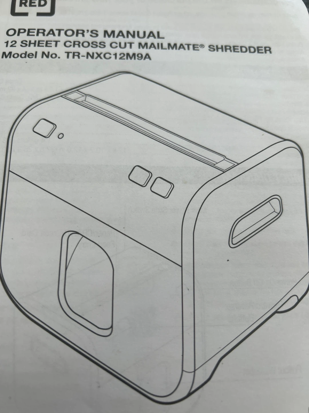 TRU RED 12 Sheet Cross Cut Shredder - photo 3