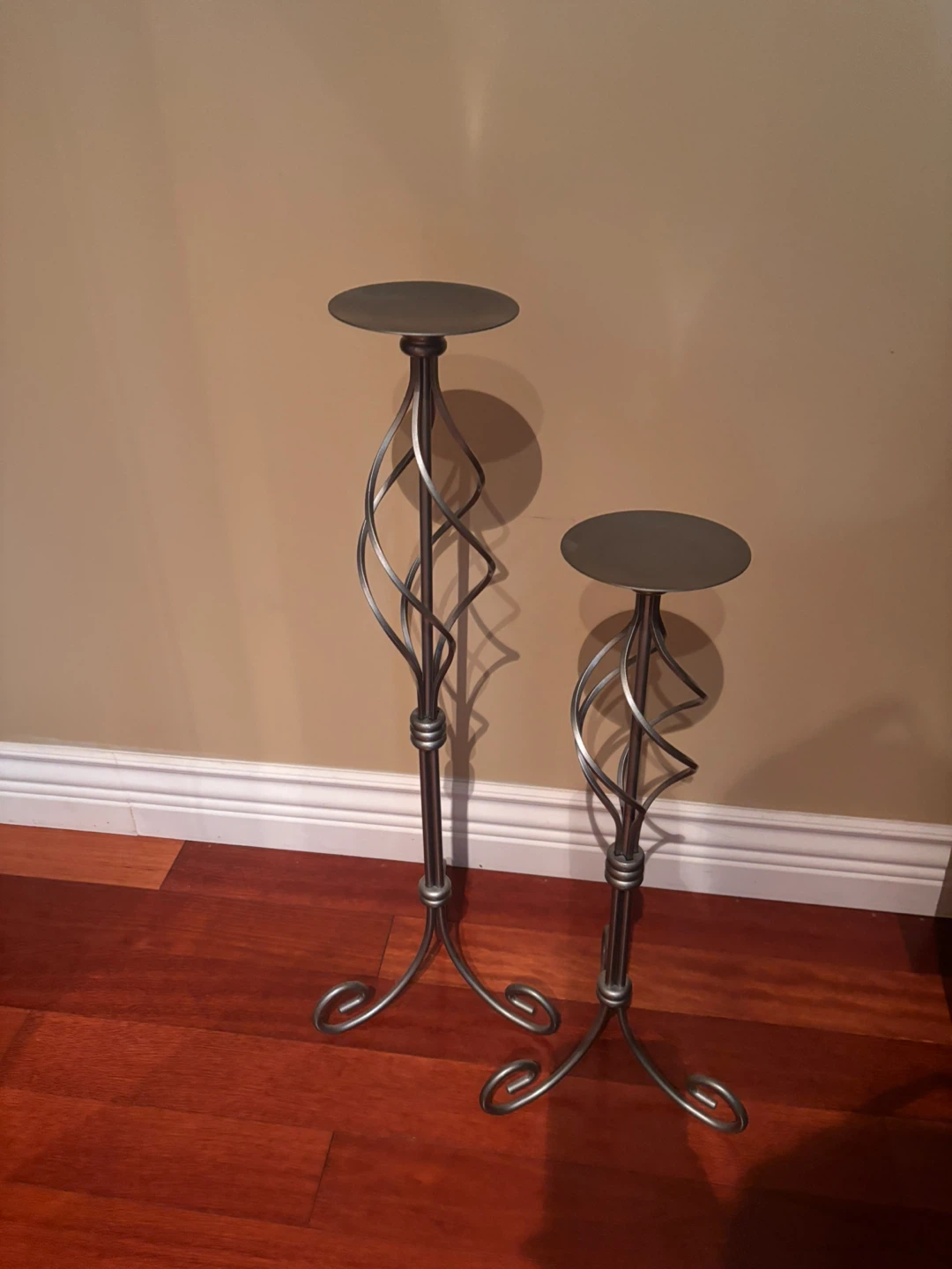 Two decorative metal pillar candle holders - PartyLite - photo 2