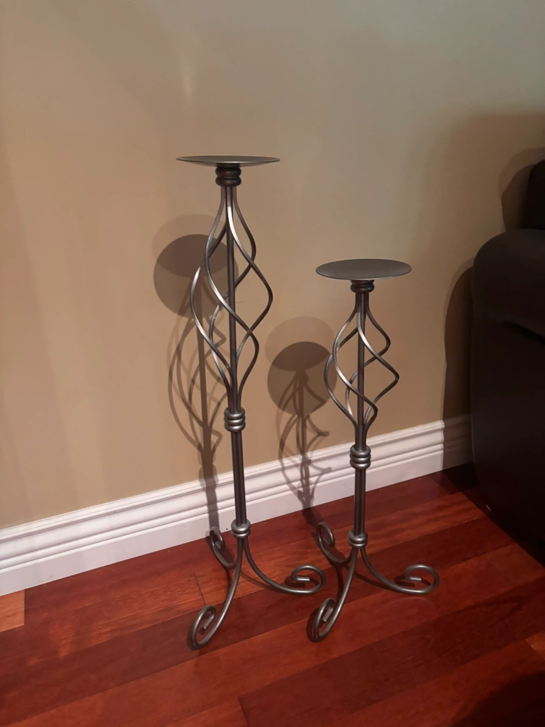 Two decorative metal pillar candle holders - PartyLite - photo 4