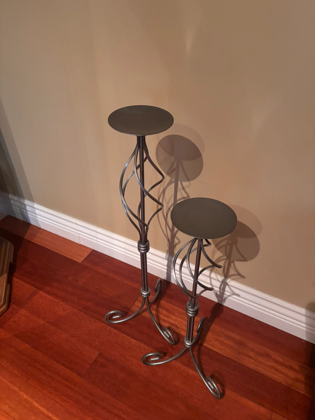 Two decorative metal pillar candle holders - PartyLite - photo 3