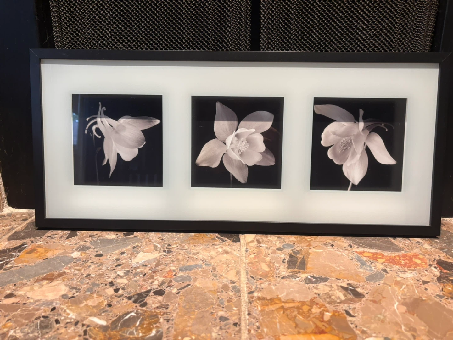 Black and White Triple Flower Framed Wall Art - photo 3
