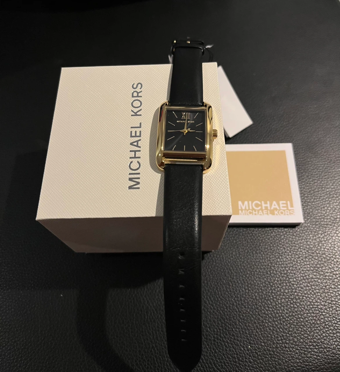 Michael Kors Rectangular Leather Watch