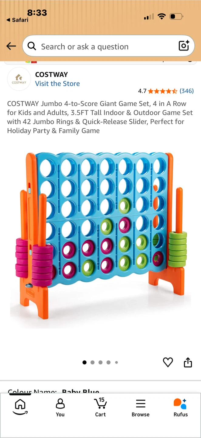 New!! Jumbo 4-to-Score Giant Game Set