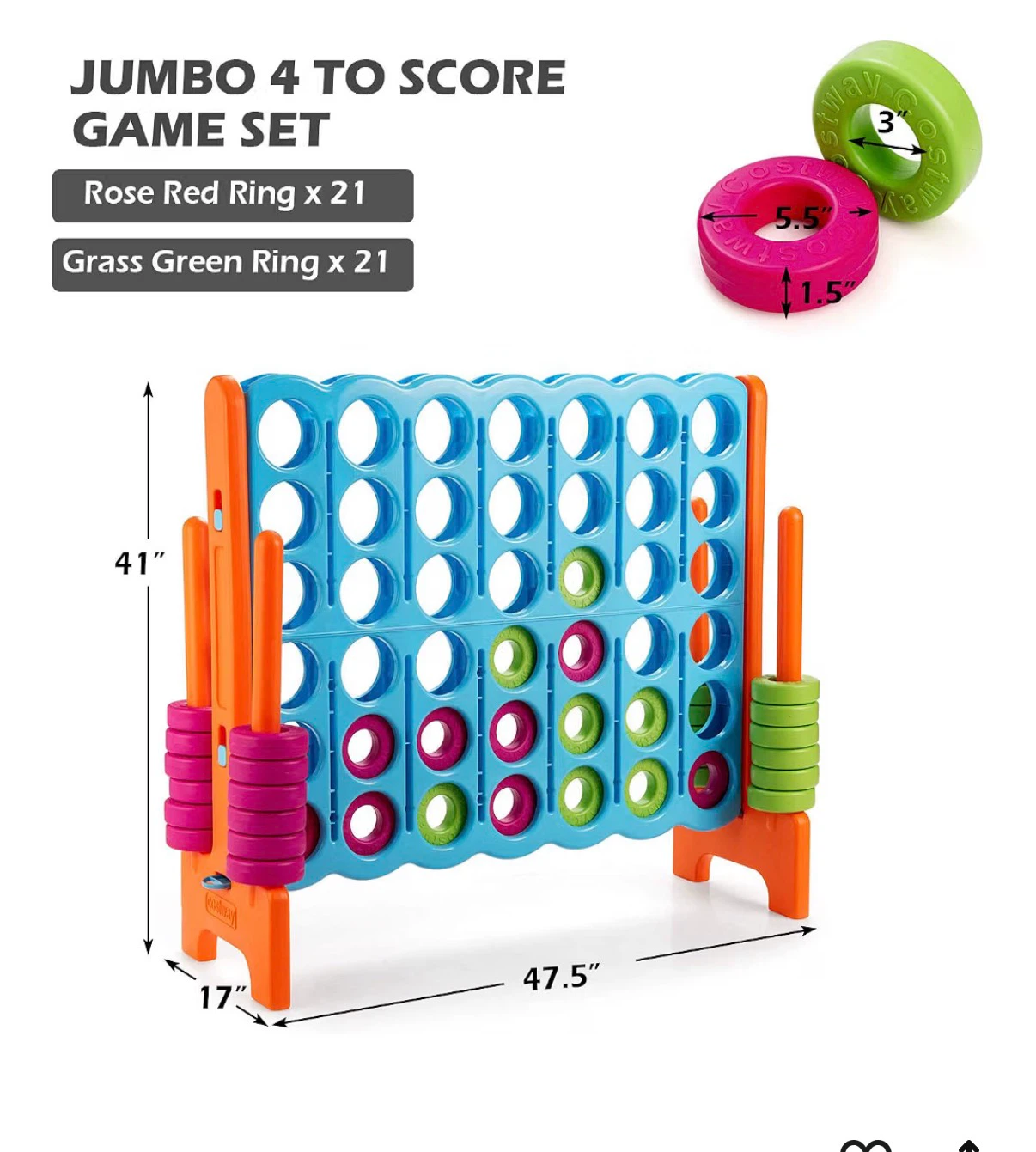 New!! Jumbo 4-to-Score Giant Game Set - photo 2