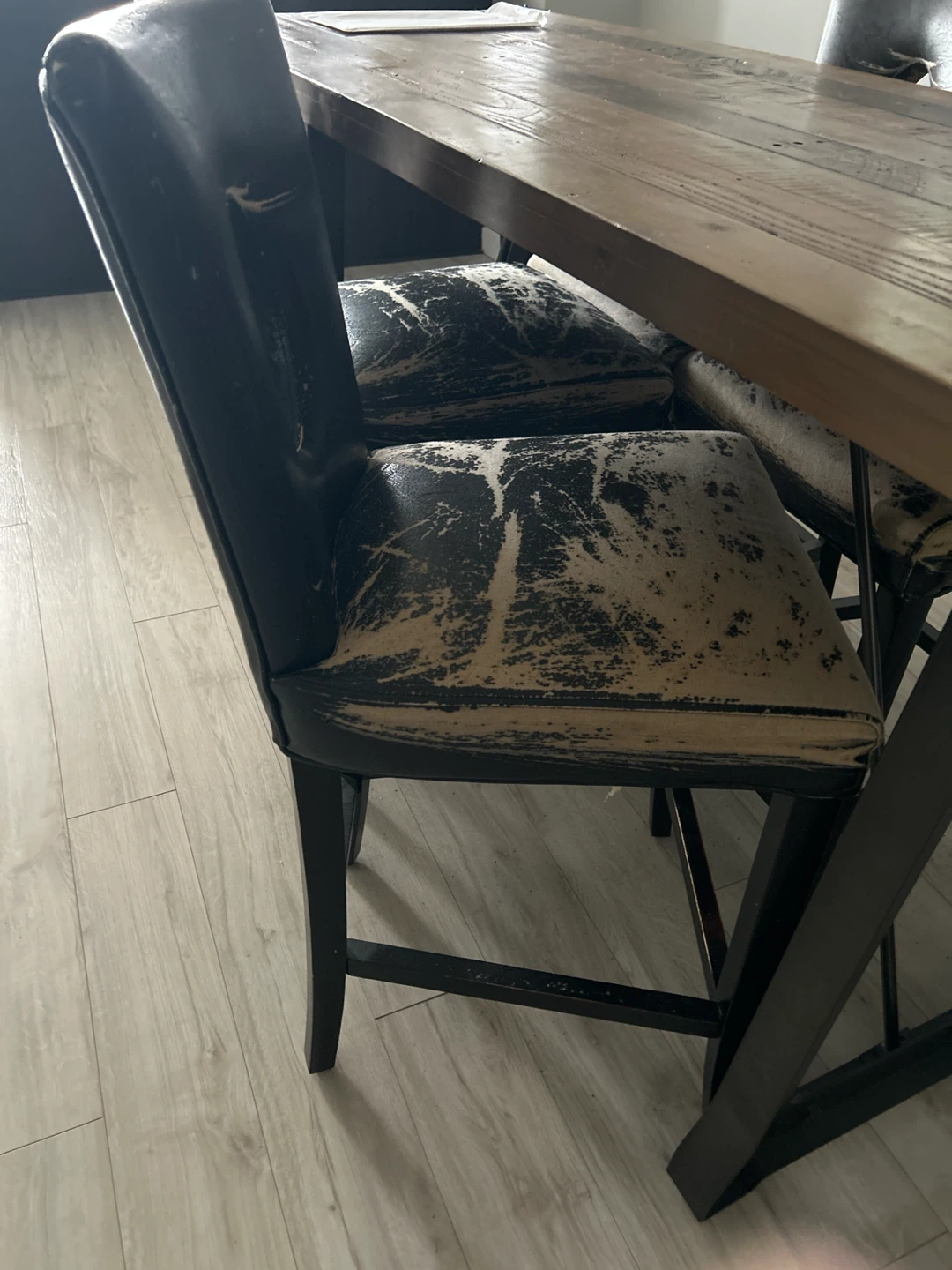 Rustic Wood High-Top Dining Table and 4 Chairs - photo 2