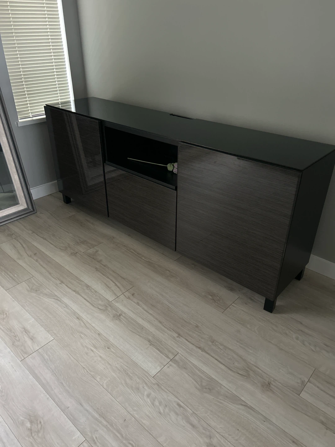 Modern Black Media Console