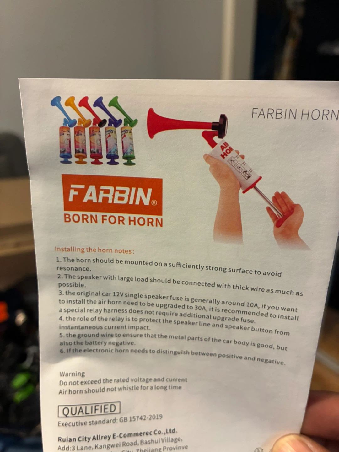 FARBIN Air Horn Kit - photo 3