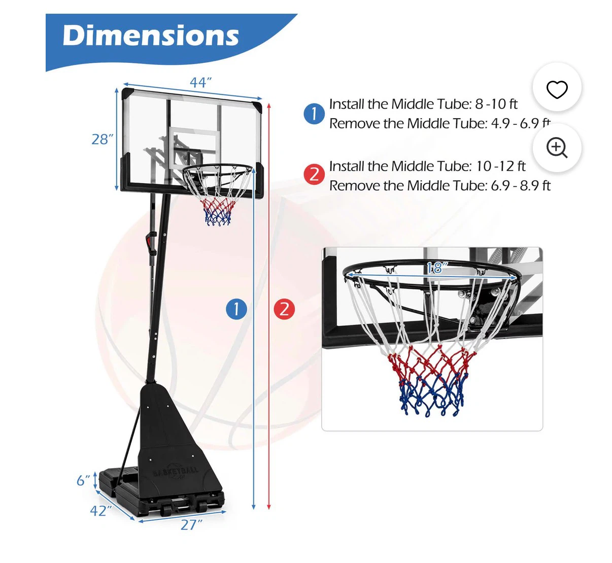 New! Adjustable Basketball System - photo 2