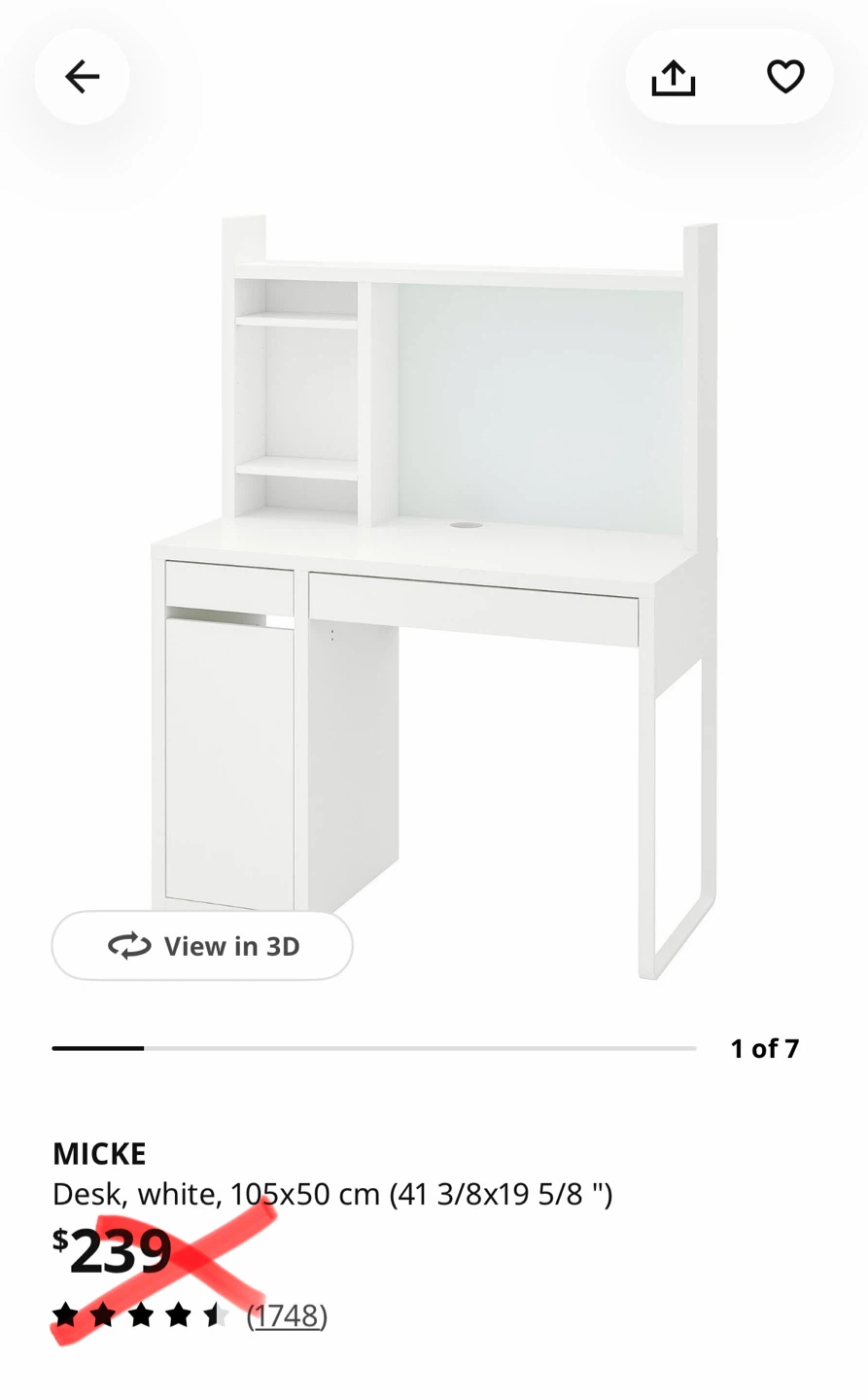 MICKE Desk - White