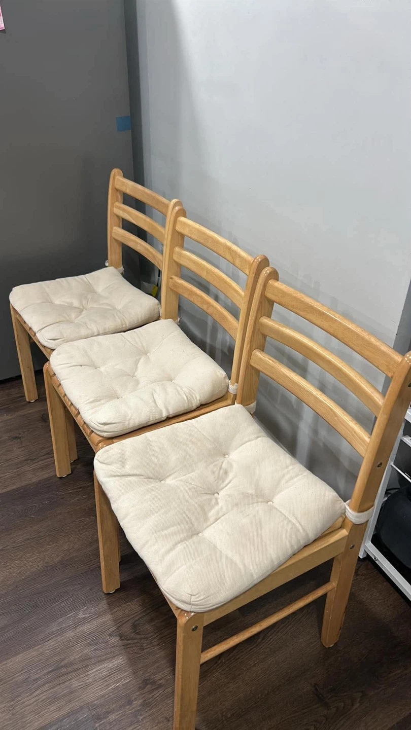 Set of 3 Wooden Dining Chairs