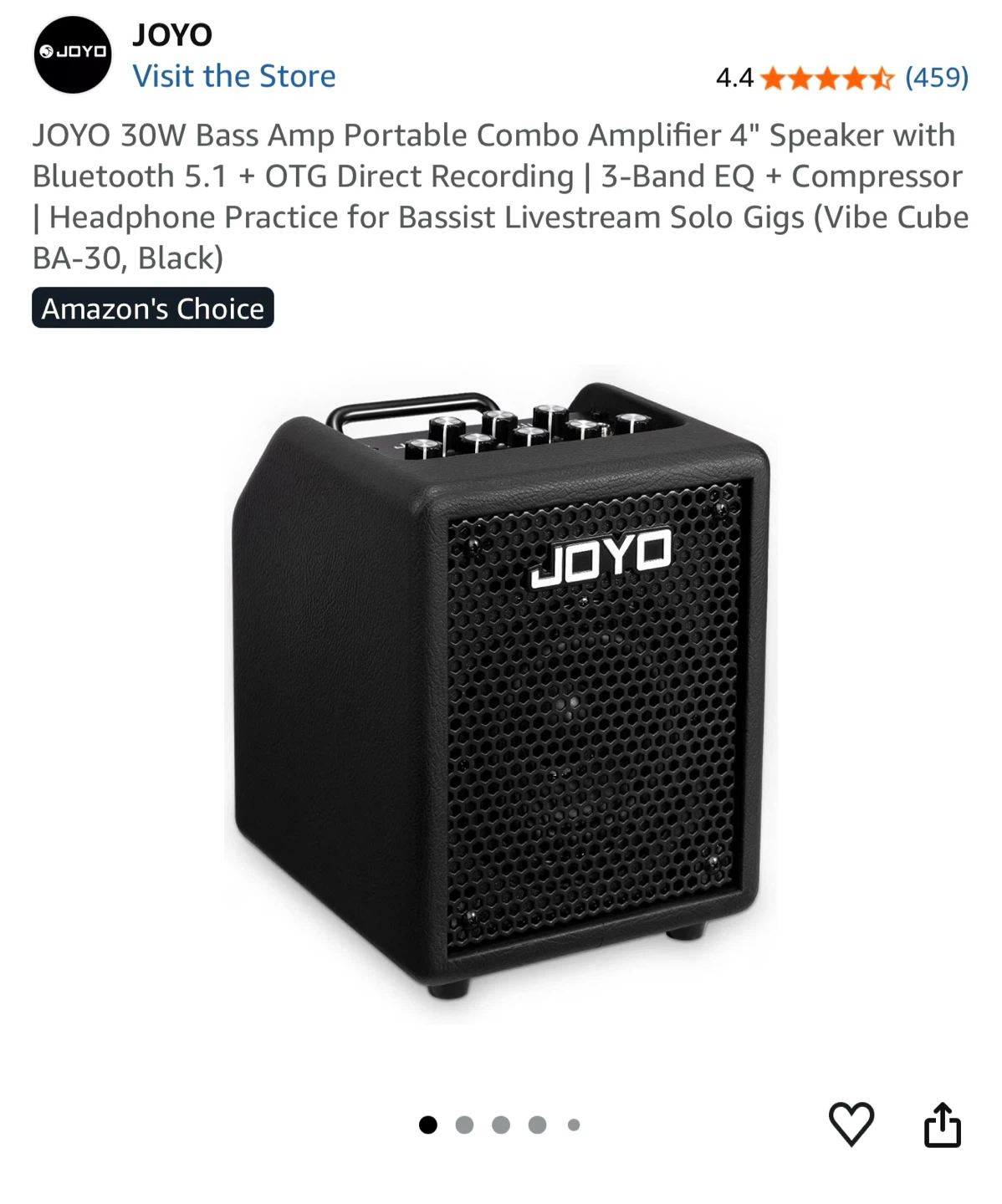 JOYO BA-30 Vibe Cube Bass Amplifier