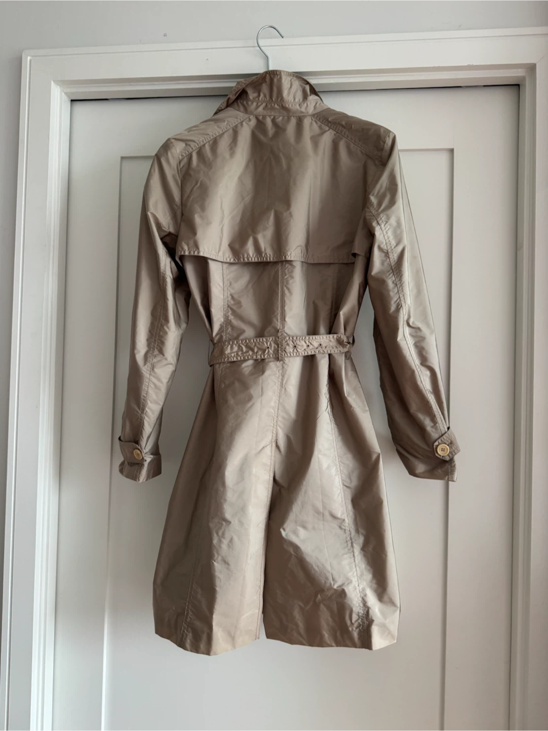THEORY TRENCH COAT Light Beige Classy M L Like New paid $400+ - photo 5