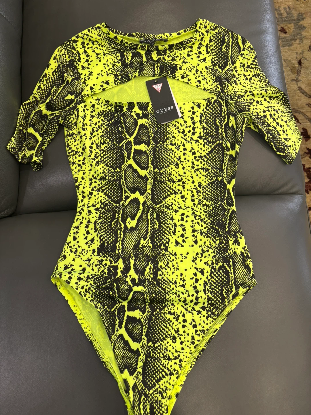 Guess Neon Snake Print Cutout Bodysuit - photo 2