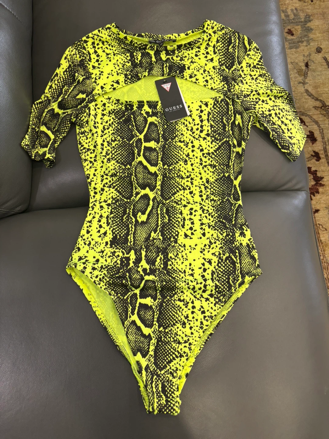 Guess Neon Snake Print Cutout Bodysuit - photo 3