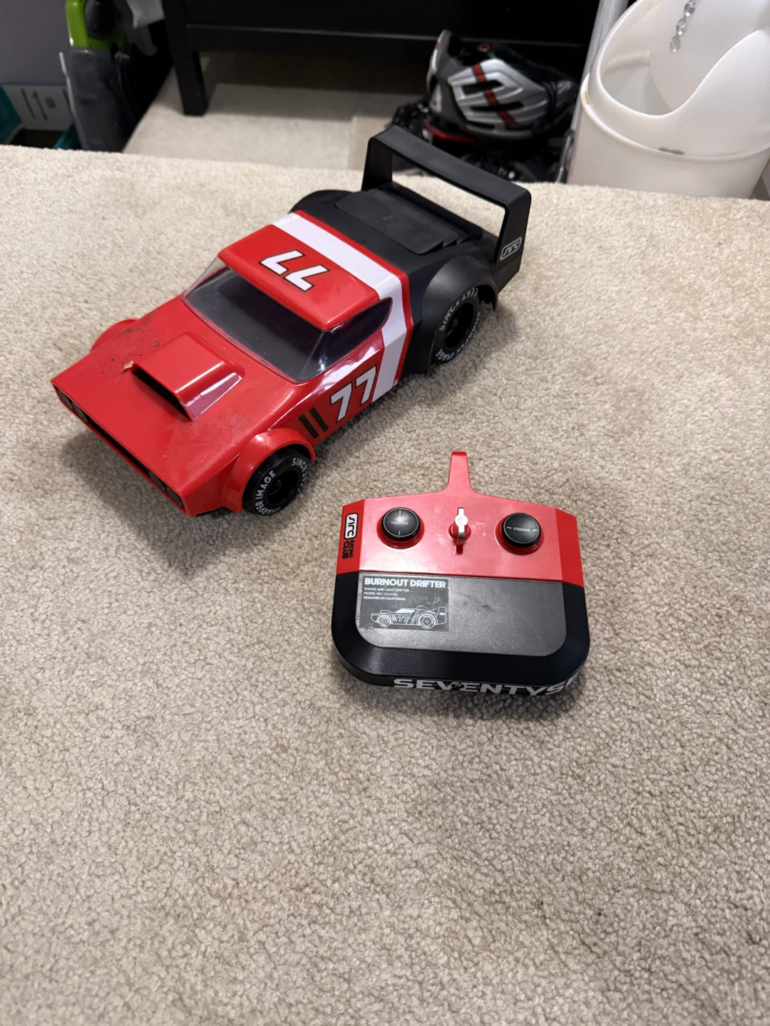 Red RC Burnout Drifter Car