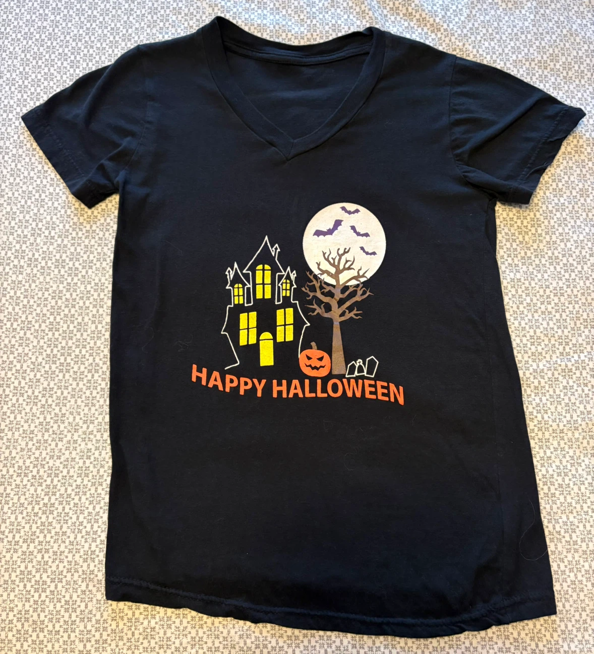 ✨✨Black Happy Halloween V-neck T-shirt