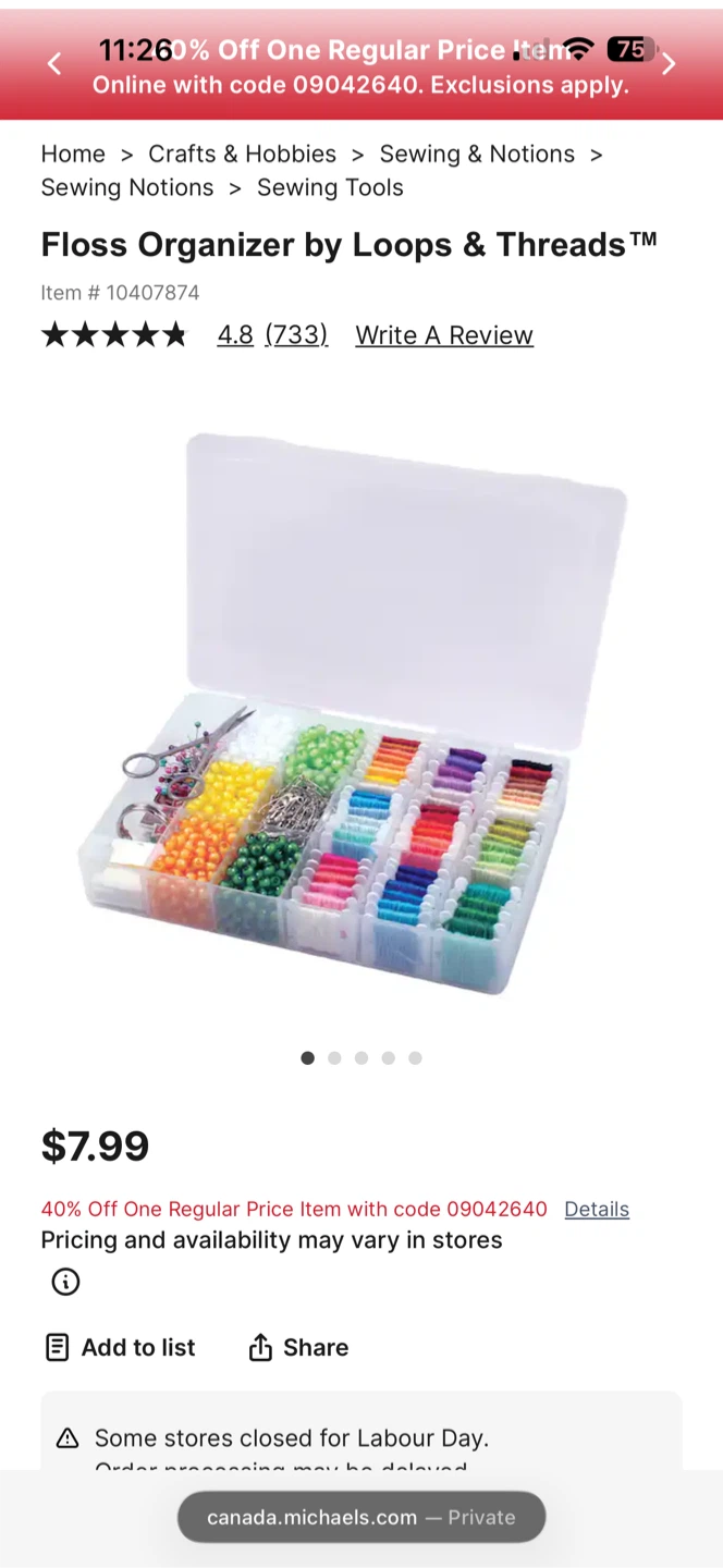 Cross stitch floss organizer and plastic bobbins - photo 2