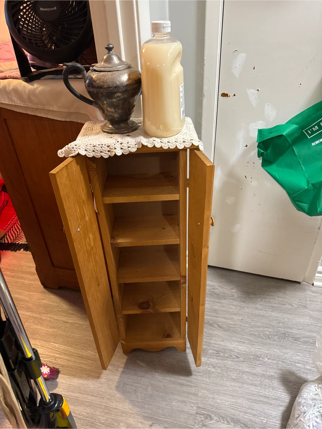 Wooden Storage Cabinet with Shelves - photo 2