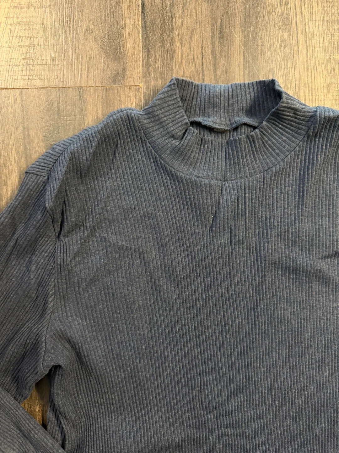 Ribbed Mock Neck Long Sleeve Top - photo 2