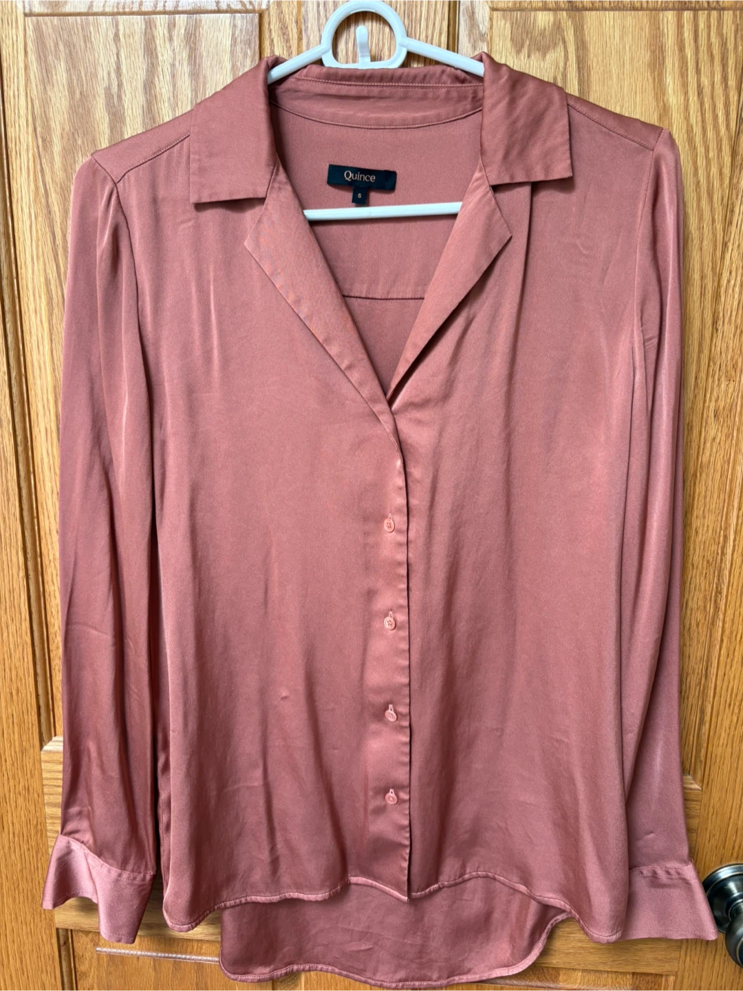 Quince Silk Button-Down Shirt Size S