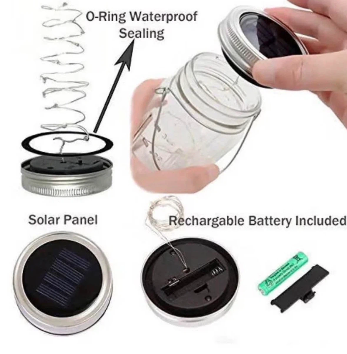 Solar Lanterns Mason Jar Hanging Lights,4 Pack - photo 3