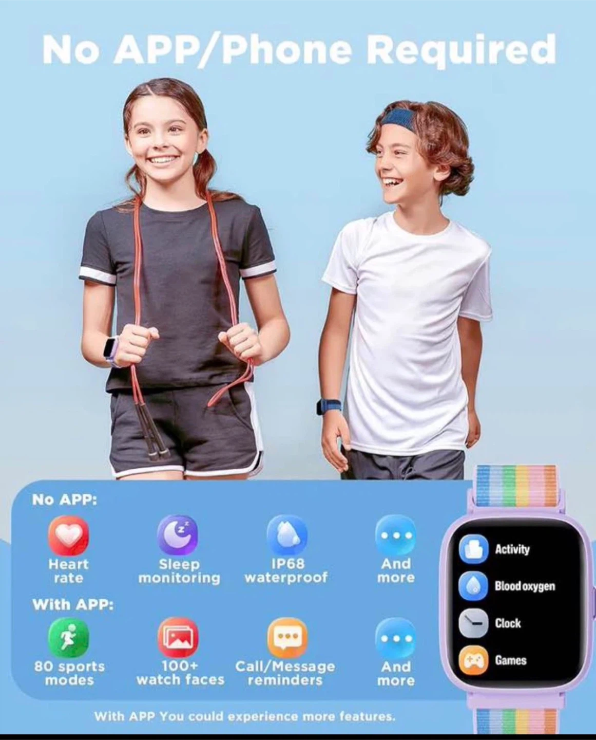Kids, 1.8" Fitness Tracker Watch with Pedometer - photo 2