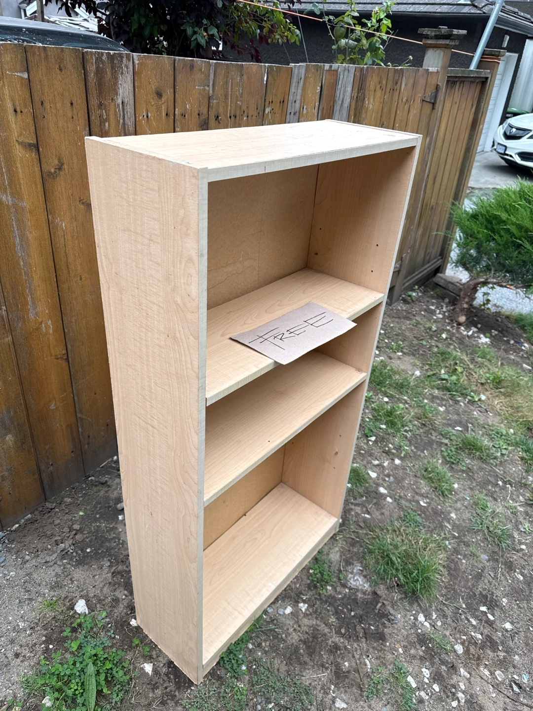 FREE Three-Shelf Wooden Bookcase
