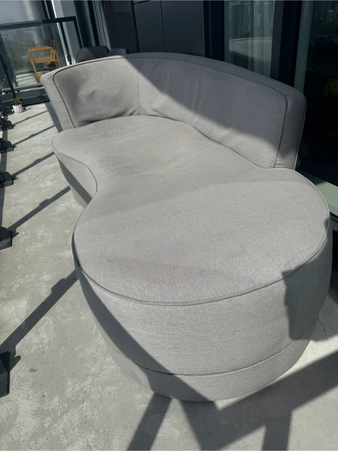 Modern Curved Light Grey Sofa - photo 3