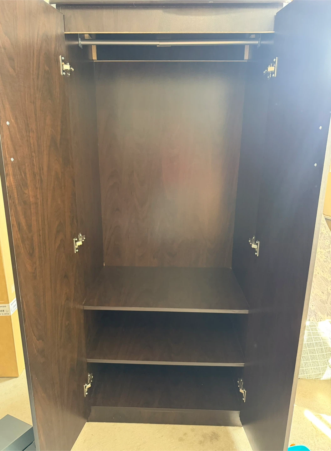 Dark Wood Finish Wardrobe - photo 2