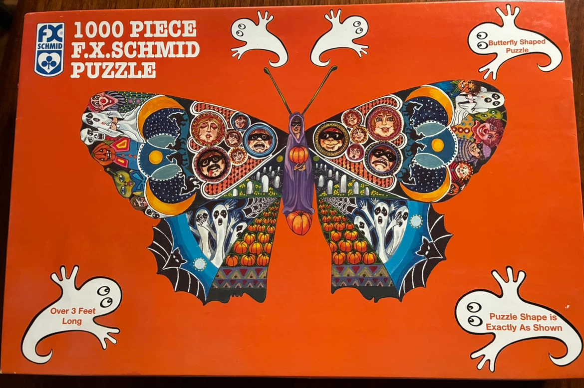 Halloween Puzzle 1000 Piece Schmid Butterfly Shaped  3 feet long