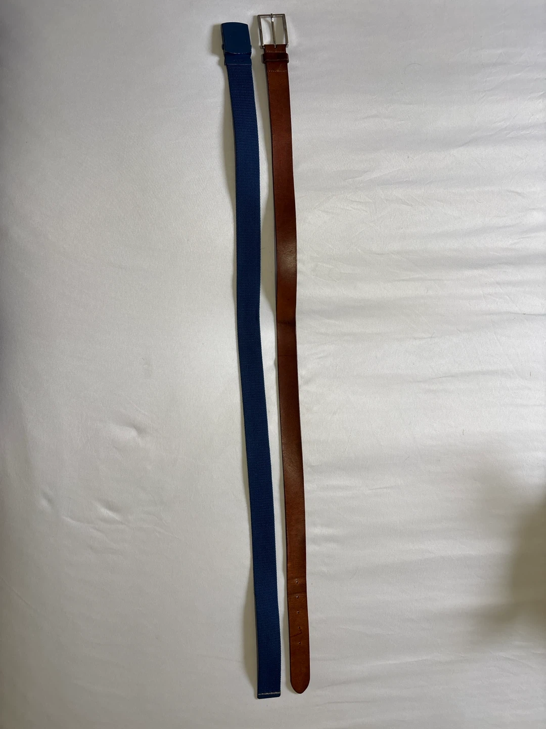 H&M Brown Leather Belt & Blue Fabric Belt Bundle