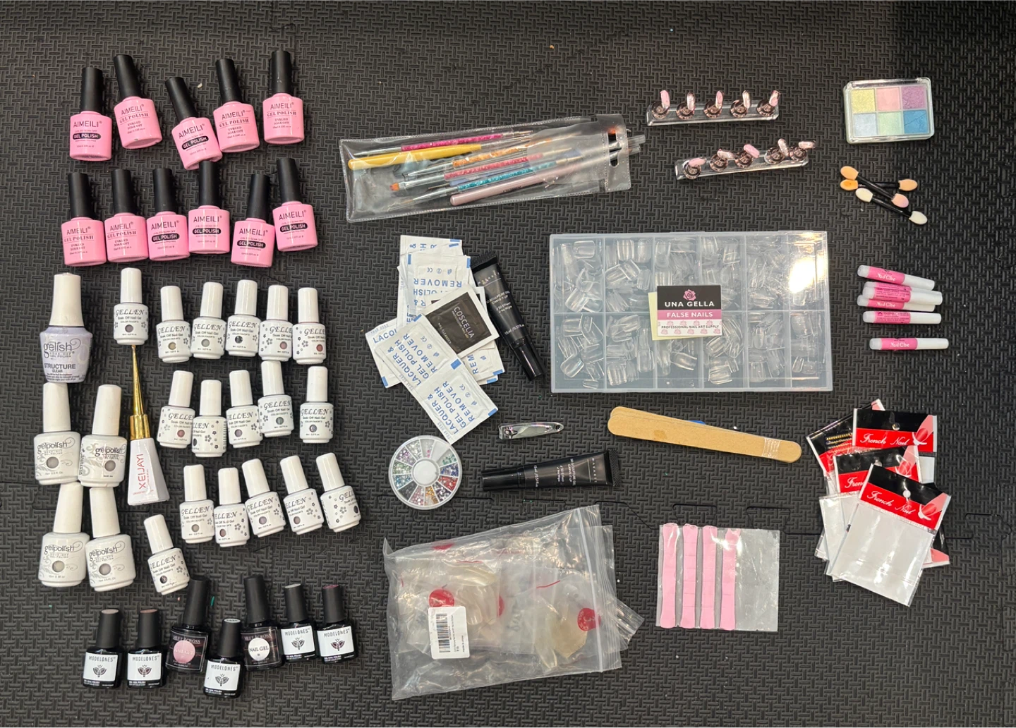 Gel Polish Lot with Accessories (Gelish, AIMEILI, Modelones)