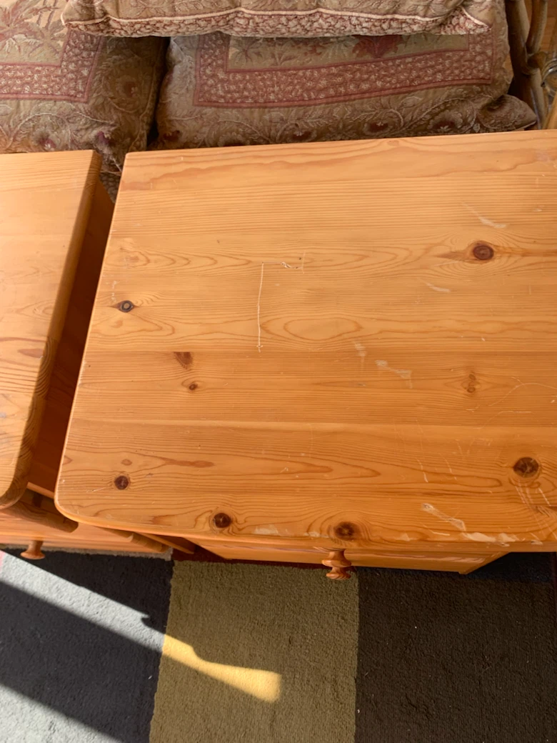 X2 Pine Wood Nightstand / End Table with 3 drawers - photo 3