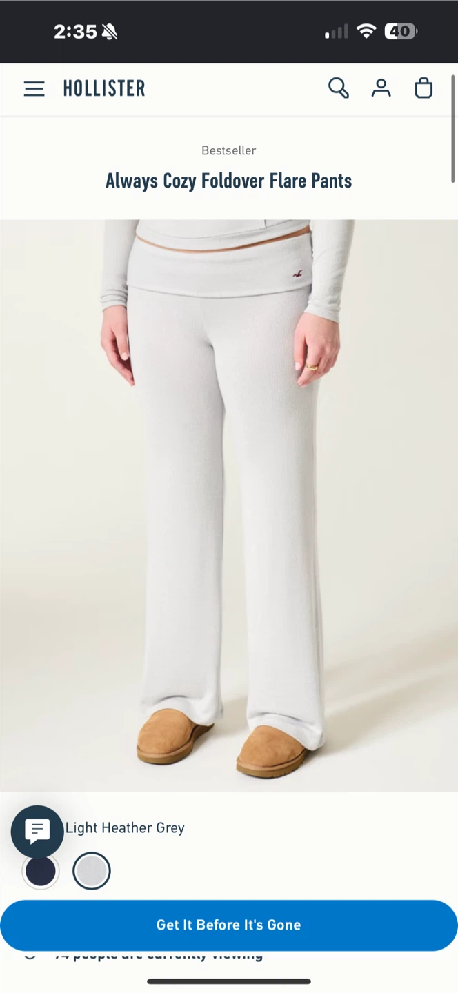Hollister Foldover Flare Pants Sleep - photo 3