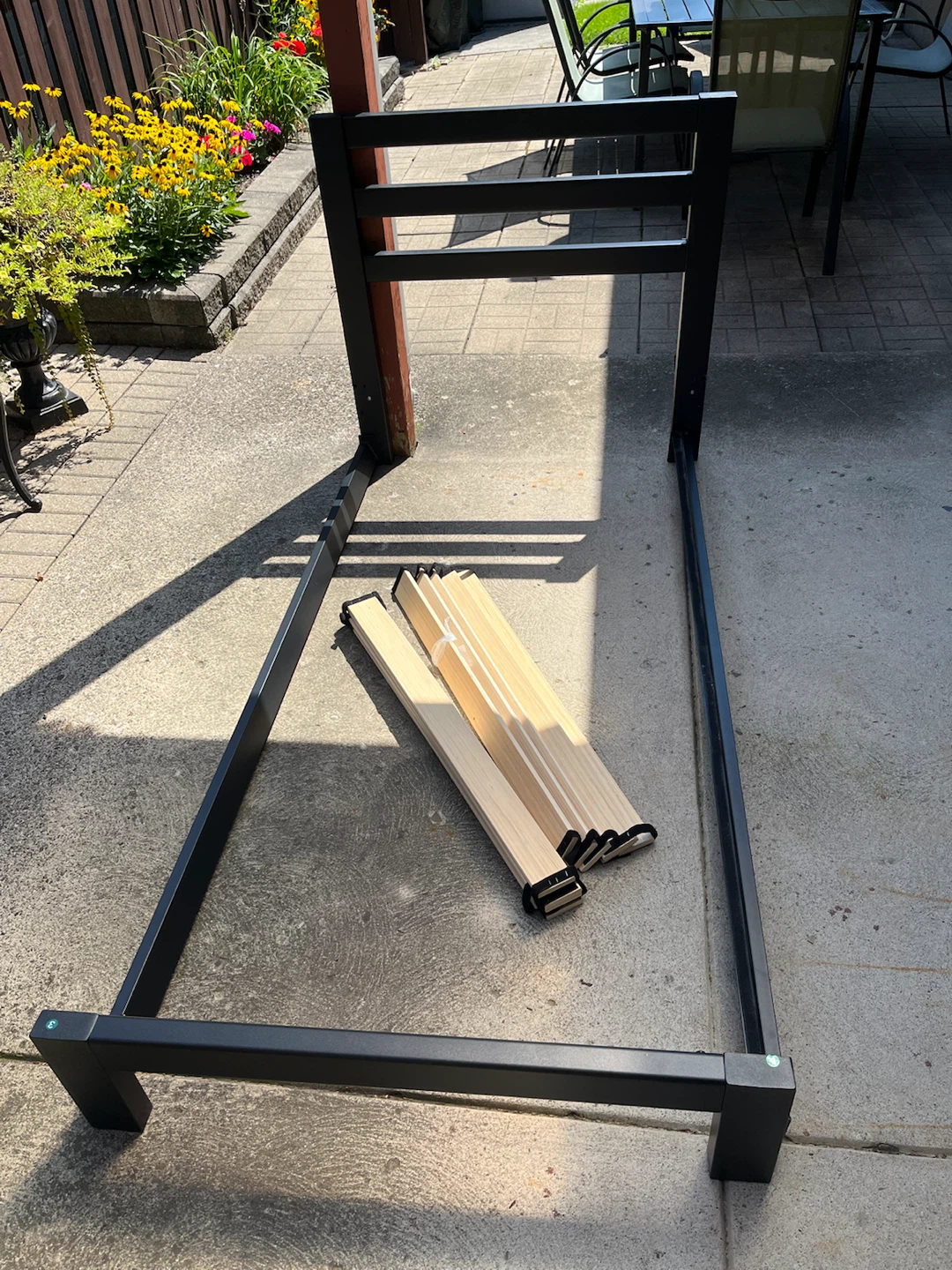 Twin Bed Frame with Ikea Mattress Good Condition