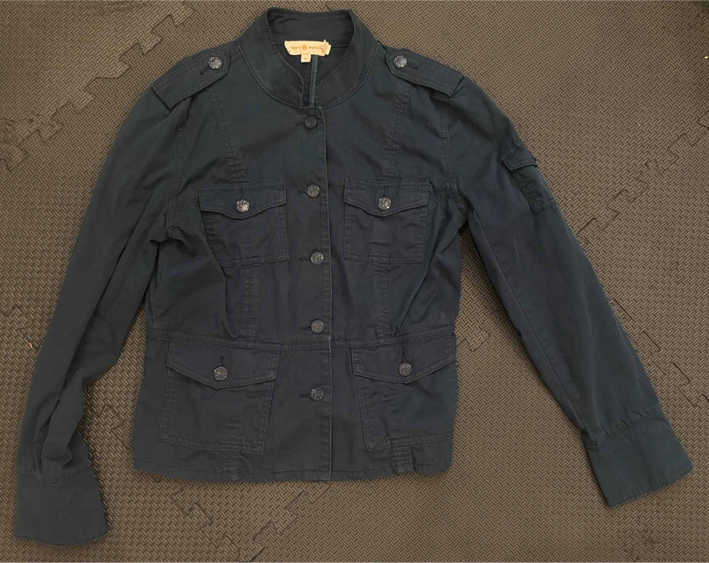 Tory Burch Navy Military Style Jacket