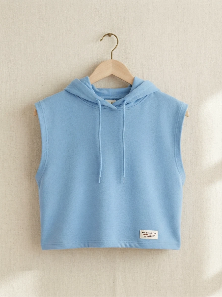 H&M Divided Light Blue Sleeveless Hoodie - photo 2