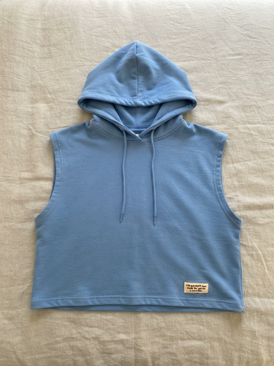H&M Divided Light Blue Sleeveless Hoodie - photo 3