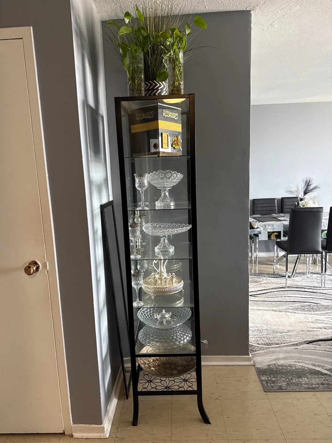 Display Cabinet with Decorative Items