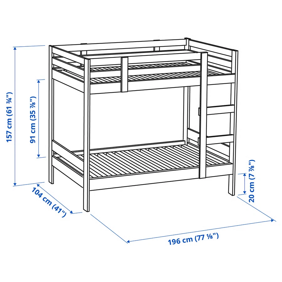 IKEA MYDAL Bunk Bed Frame - Twin, Pine - photo 2