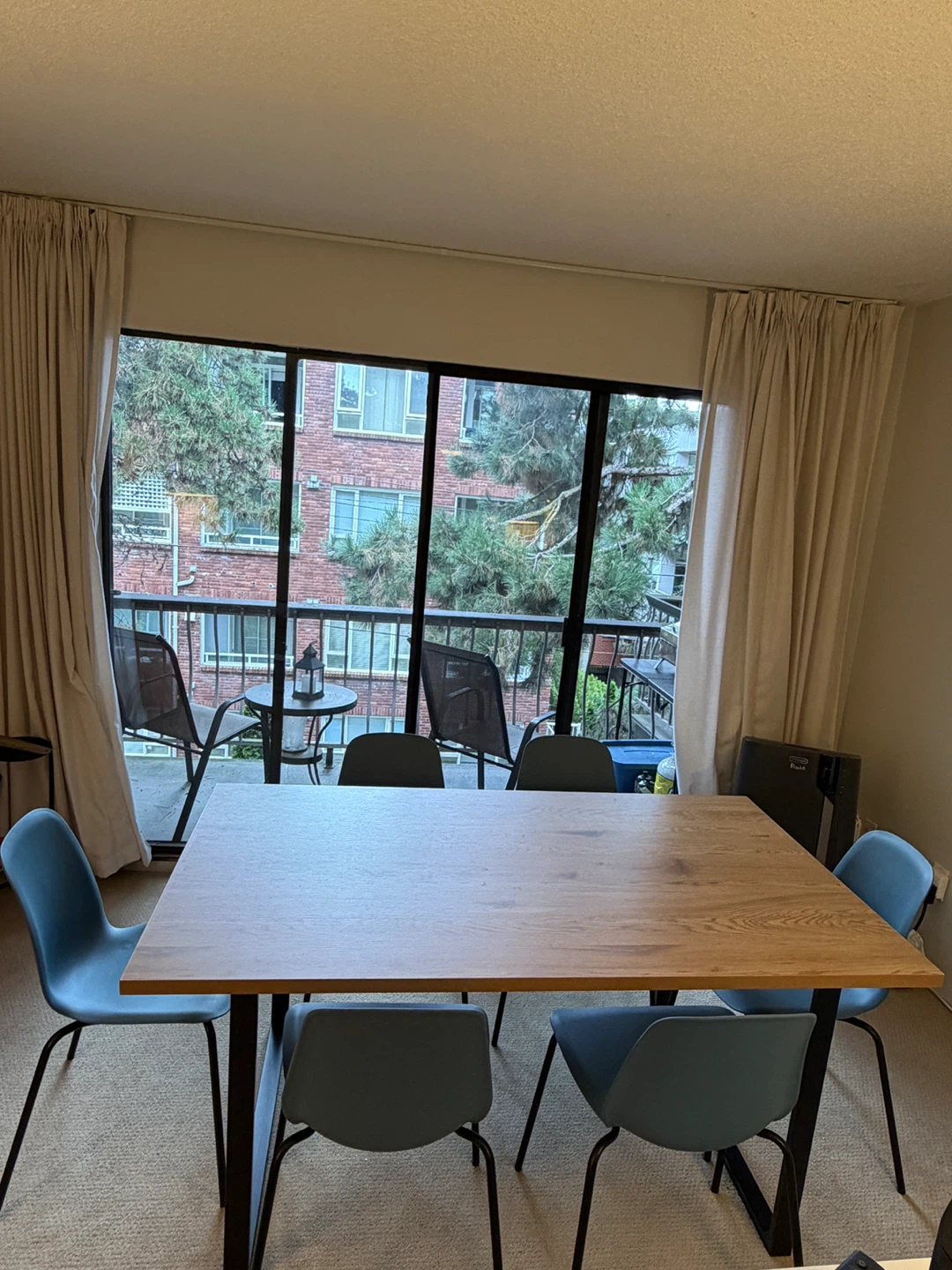 Wooden Dining Table with Metal Legs, sold with 6 chairs - photo 3