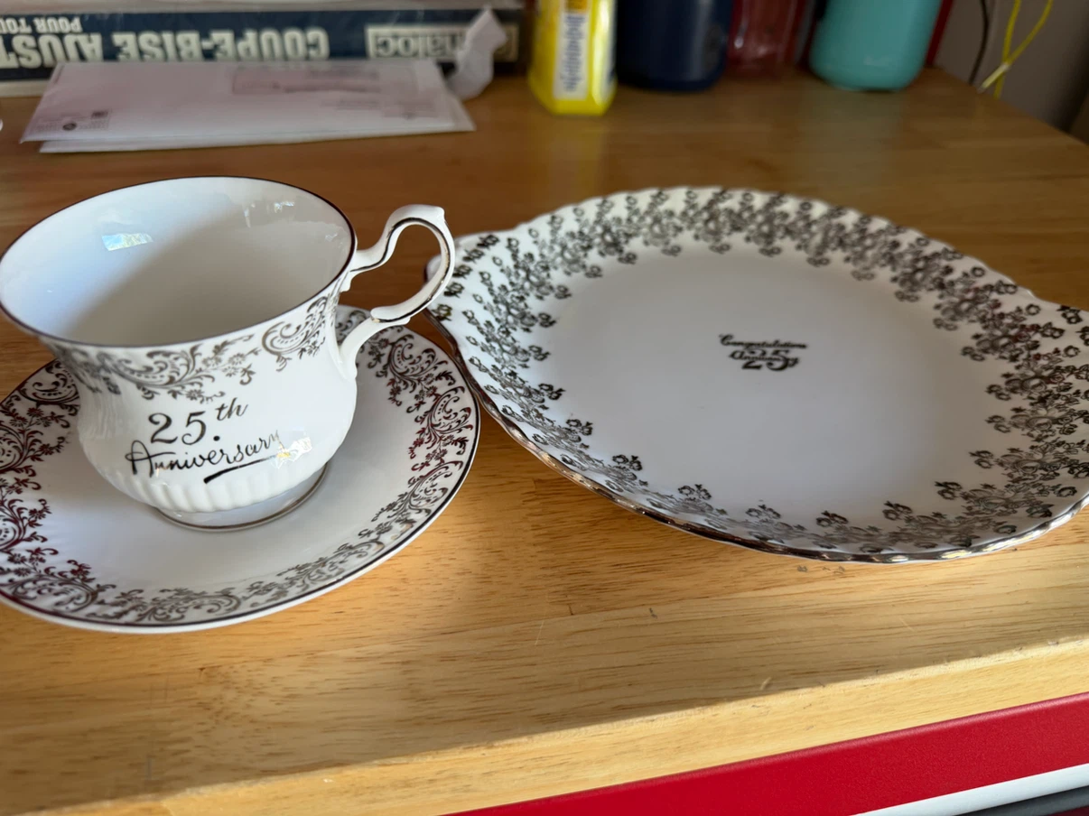 25th Anniversary Tea Cup and Plate Set - photo 4