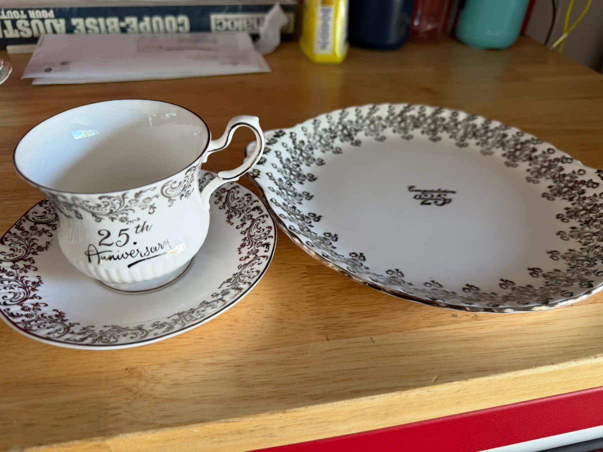 25th Anniversary Tea Cup and Plate Set - photo 5