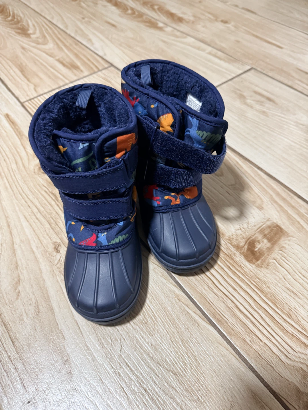 Navy Dinosaur Winter Boots - Size 9