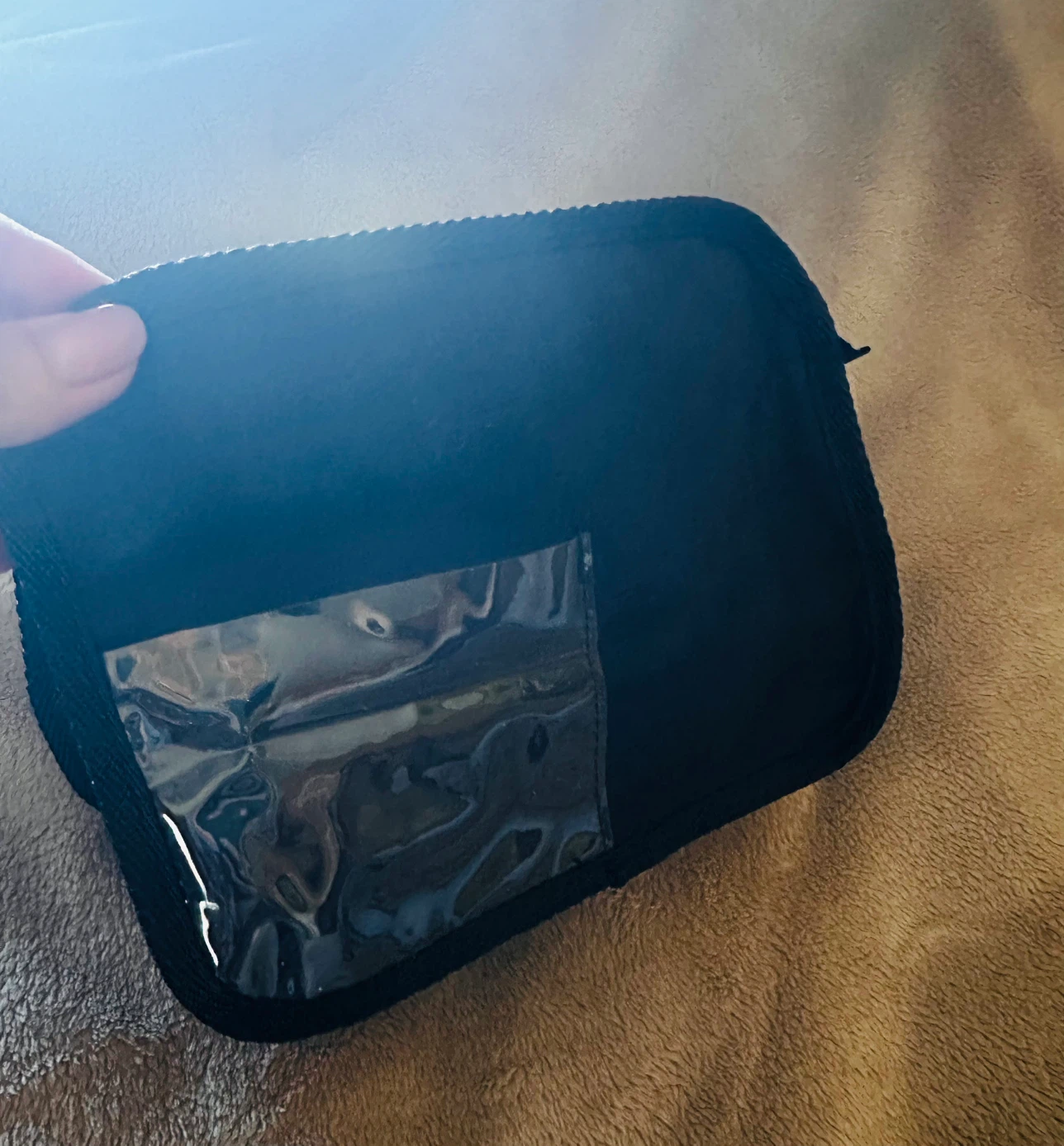 Black Zippered Storage Pouch with Clear Window - photo 2