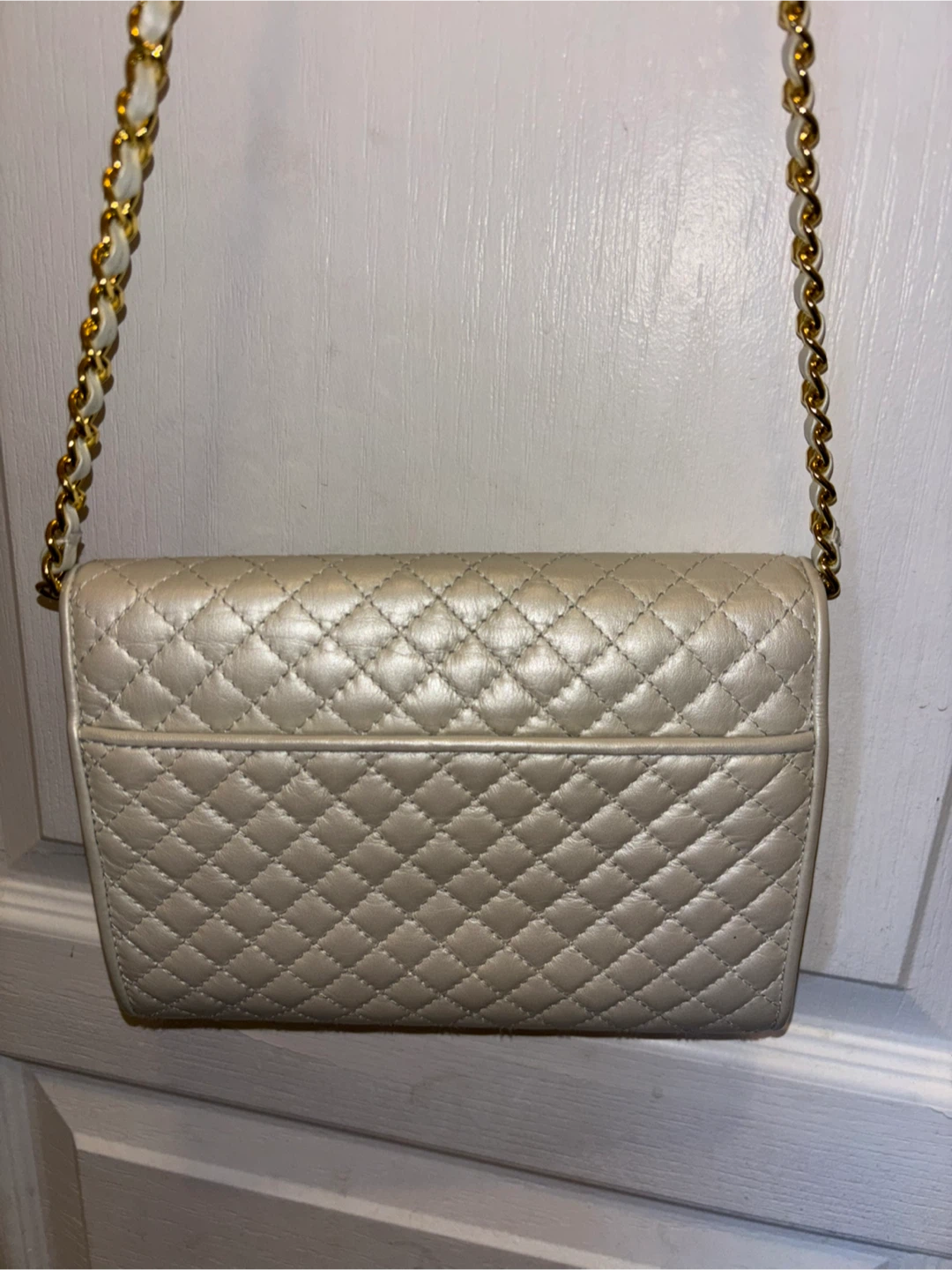 Quilted Clutch leather with Gold Chain Strap - photo 2